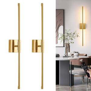lot 3695 image: Morauroral Gold Battery Operated Wall Sconces, Dimmable Wall Sconces with Remote Control, Rechargeable Sconces Wall Lighting, 24�� LED Wireless Wall Lights for Bedroom, Living Room, Bathroom, Hallways