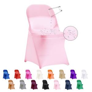 lot 3697 image: eccwai 36 PCS Waterproof Stretch Spandex Folding Chair Covers, Dining Room Chair Slipcovers Protector for Wedding, Banquet, Party, Holidays, Celebration and Decoration��Pink��