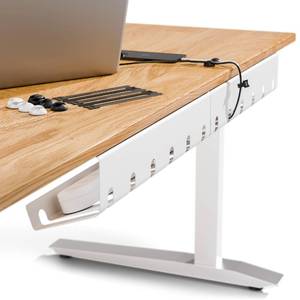 lot 3705 image: PAMO Cable Management Under Desk for Easy mounting Under-Table I Set of 3 - with 10X Cable Ties I Desk Organizer for OfficeHome Office Table Thoughtful Cable Tray Holder