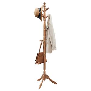 lot 3719 image: VASAGLE Solid Wood Coat Rack and Stand, Free Standing Hall Coat Tree with 10 Hooks for Hats, Bags, Purses, for Entryway, Hallway, Rubberwood, Caramel Brown URCR03WN
