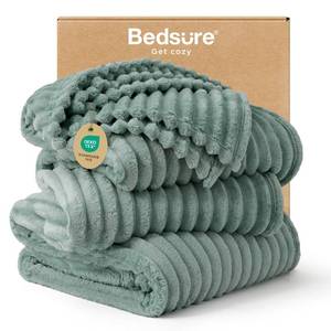 lot 3723 image: Bedsure GentleSoft Large Fleece Blanket for Bed - Cozy Soft Throw Blankets for Women, Cute Large Throws for Girls, Sage Green, 120x120 Inches