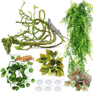 lot 4281 image: PietyPet Reptile Plants, Terrarium Hanging Plant Vines Artificial Leaves Reptile Hide, Leopard Gecko Tank Accessories, Terrarium Decorations for Bearded Dragon Lizard Snake Geckos Chameleon
