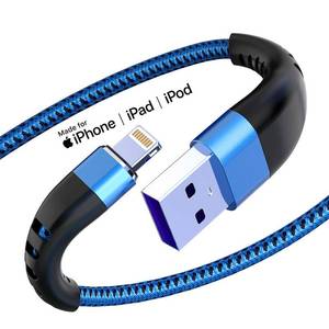 lot 4287 image: Essri 2Pack for iPhone Charger Cord 6FT, Lighting Cable 6 Feet to USB Charging Cable, Nylon Braided Charging Cord 6 Foot Compatible with iPhone 14 13 12 11 X XS XR 15 Pad - Blue