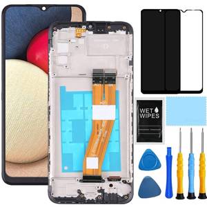 lot 4308 image: ZTOOYO For Samsung A02s Screen Replacement kit for Samsung Galaxy A02s LCD Display A025a A025u s124dl Touch Screen Digitizer Assembly with Tools 6.5 inch (Black with Frame)