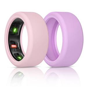 lot 4312 image: BandSmith Silicone Ring Cover Compatible with Oura Ring Protector, Elastic Case for Oura Ring Gen 43 Working Out - Patent Protected (PinkPurple, M for 111213)