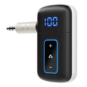 lot 4313 image: DAMAIKE Bluetooth 5.3 Receiver for Car, LED Screen Noise Cancelling 3.5mm AUX Bluetooth Adapter, Wireless Audio Receiver for Wired HeadphonesHome StereoSpeaker, Music Playing, Hands-Free Call