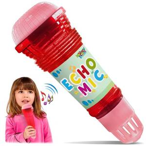 lot 4349 image: Novelty Place Echo Mic for Kids and Toddlers - Battery-Free Magic Karaoke Microphone Voice Amplifying Retro Toy for Singing, Speech & Communication Therapy - 10 (Red & Pink)