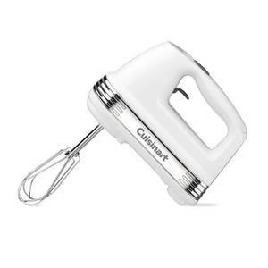 lot 4360 image: Cuisinart Power Advantage 5-Speed Hand Mixer, 220W-Motor Hand Blender Electric Mixer with 5 Speed Settings, Extra-Long Dishwasher-Safe Beaters, 60-Inch Swivel Cord, HM-50, White