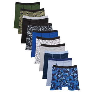 lot 4367 image: Hanes Boys 10 Pack Tagless ComfortFlex Waistband Boxer Briefs (Sizes S-XXL)