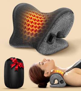 lot 4373 image: 5X Pain Relief Neck Massager with Heat, Graphene-Infused Instant Heating Neck Stretcher for TMJ Migraine, Smart Control Cervical Traction Device Pillow for Heat Therapy, Christmas Gifts for Women Men