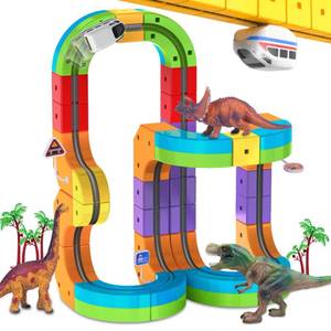 lot 4375 image: Electric Train Set with 3D Magic Flexible Race Tracks for Kids, Race Car Track Easy to Detach and Store for 3 4 5 6 7 8 Years Old Boys Girls