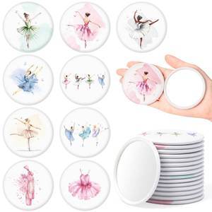 lot 4385 image: Y1tvei Ballet Compact Mirrors Bulk - 36Pcs Coquette Ballerina Dance Girls Mini Round Makeup Mirrors, Aesthetic Cute Dancing Girl Printed, Birthday Party Favors Dance Recital Gifts for Ballerina Women