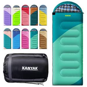 lot 5414 image: KANYAK Warm & Cool Weather Single Sleeping Bag for Adults Kids, Ideal for Hiking, Camping & Outdoor Adventures, Great Gift for Camping Lover��