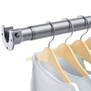 lot 5439 image: Ruiony Closet Rods for Hanging Clothes, 17 to 69 Inches No-Cut Stepless Adjustable Closet Rod, 1.3 Inches Expandable Metal Heavy Duty Closet Hanging Rod for Closet Wardrobe Bathroom Laundry RV, Silver