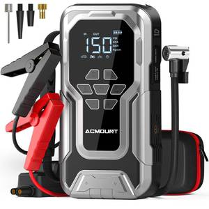lot 5451 image: Acmount Jump Starter with Air Compressor, 6000A Car Battery Jumper Starter Portable(All Gas10.0L Diesel), 150PSI Tire Inflator Air Pump, 12V Jump Pack with LCD Display, USB Quick Charge & LED Light