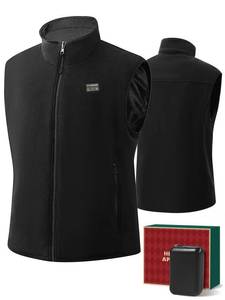 lot 5480 image: JS LifeStyle Heated Vest Jackets for Men with Battery Pack 16000mAh Rechargeable��6 Heated Zones Heavyweight Polar Soft Fleece Quickly Heated Vest for Winter