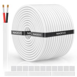 lot 5484 image: NAOVEO 14 Gauge Wire 2 Conductor Electrical Wire, 14 AWG Stranded PVC Tinned Copper Cable, FlexibleLow Voltage Automotive Wiring for LED Lamps, Marine, Speaker, Appliances (200FT)