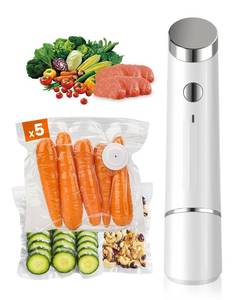 lot 5492 image: Portable Vacuum Sealer for Food, 5 Reusable Sealer Bags with 60kPa Powerful Handheld Vacuum Sealer Machine, Seal Meal Saver, Cordless Compact Food Sealer for Freezer, Microwave