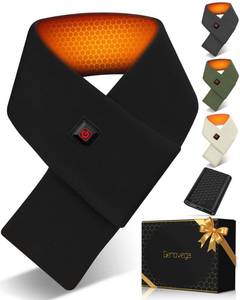 lot 5493 image: Women Men Heated Scarf Rechargeable Neck Warmer Heating Pad Electric Neck Wrap USB Black Gaiter Warming Shawl Heater Blanket Winter Clothes Apparel Valentine Gifts for Old People Who Always Cold