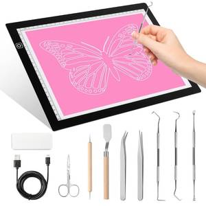 lot 5497 image: Dorhui A4 Light Pad for Weeding Vinyl, LED Copy Board Light Tracing Box Ultra-Thin Adjustable USB Power for Vinyl Weeding Tools, Silhouettes, Cameos, HTV