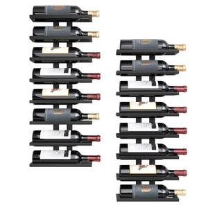 lot 5514 image: Hoctieon 2-Set 8 Tier Wall Mount Wine Rack (16 Tiers), Wall Racks for Wine Bottles Display and Storage, Hanging Bottle Organizer for Living Room, Dining Room, Wine Cellar, Bar, Black