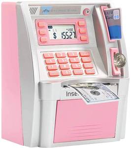 lot 5517 image: Upgraded Talking ATM Piggy Bank for Kids Adults,Toy Money Bank for Real Money with Voice Prompt,Data Save,Card,Saving Target,Balance Calculator,Electronic Money Safe Coin Box,Hot Gift for Boys Girls as is