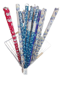 lot 5532 image: 240x30 Bulk Gift Wrapping Paper WhiteBlue - Spritz�� 21 Pack With Basket