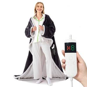 lot 5547 image: Qieryun Heated Blanket Wearable Electric with Sleeves & Foot Pocket, Heating Blanket with 8 Hours Auto Off 10 Fast Heating Levels, Machine Washable, Gift Idea, 52��72��18��