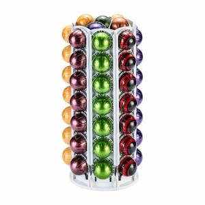 lot 5548 image: FlagShip Vertuo Pod Holder for Nespresso Pod Carousel Coffee Pod Stand with Elegant White(80 Pods Capacity)