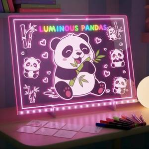 lot 5556 image: LED Drawing Board, Class Valentines Day Gifts for Kids Toys, 17 Light Up Acrylic Dry Erase Led Note Board with Colors, Doodle Glow Board, Magic Drawing Tablet as Birthday Gifts for Girls Boys