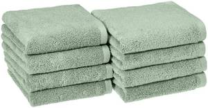 lot 5566 image: Amazon basics Lightweight quick-dry hand towels - 100% cotton, 8-pack, 28 x 16 inches, seafoam green