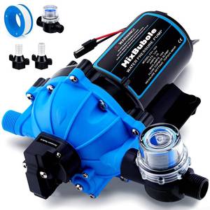 lot 5569 image: 12V DC RV Fresh Water Pump Five Chamber Diaphragm 70PSI 7GPM Upflush to 10FT 250W Water Pump Self Priming Transfer Pump with Heavy Duty Pressure Switch for RV Marine Yacht Caravan Camper