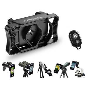 lot 6162 image: APEXEL Telescope Phone Adapter, Binocular Photo Adapter for Android & iPhone, Phone Holder Mount for Telescope, Monocular, Binocular, Microscope, Spotting Scope. (Including Bluetooth Shutter Remote)