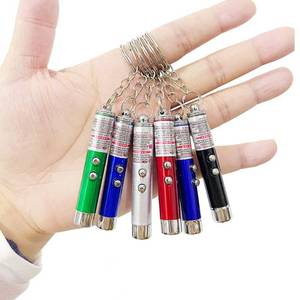 lot 6163 image: WNZQK 6 PCS Cat Toys Laser Pointer Mini Keychain Laser Pointer LED Flashlight Dog Laser Toy Pet Remote Control Laser (6 Pcs Pack A)