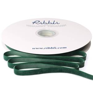 lot 6165 image: Ribbli Forest Green Velvet Ribbon 38 Inches Continuous 25 Yard Spool Forest Green Christmas Ribbon for Gift Wrapping Crafts Home Decor