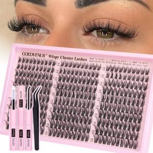 lot 6168 image: Goddvenus Lash Clusters Kit Wispy Eyelash Clusters Lashes Natural DIY Lash Extension Kit 10-16mm Cluster Eyelash Extensions Kit 300pcs C Curl Individual Lashes Cluster Eyelash (With Tweezers) incomplete