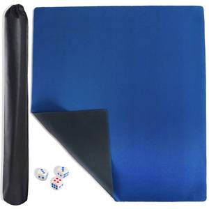 lot 6178 image: GUSTARIA Mahjong Mat, Mahjong Table Mat with Carrying Bag, for Mahjong, Poker, Card, Board Games, Tile Game and Dominoes(Blue, 35 inches)