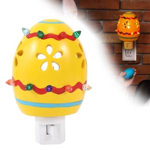 lot 6181 image: Ditip Easter Egg Decorative Nightlight,Easter Campfire Flickering Nightlight, Plug into Wall Easter Night Light with Switch Easter Home Decor