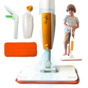 lot 6210 image: Quiggly Toy Spray Mop for Kids - Toddler Cleaning Set with Real Water Sprayer - Montessori Cleaning Set Mini Sweeper - Educational and Fun Kids Mop - Squeeze and Spray