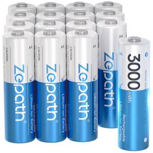 lot 6212 image: Zepath Lithium Batteries aa 16 Pack 3000mWh High Power Rechargeable aa Batteries Lithium 1.5V Double a Batteries 1600 Cycles(16PACK-3000mWh)