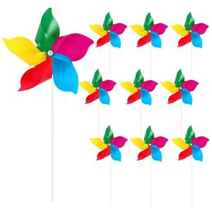 lot 6227 image: NOVWANG 10 Pack Rainbow Pinwheels, Kids Party Gifts Flower Wind Spinners, DIY Windmill Crafts, Festival Birthday Colorful Outdoor Decorations for Garden, Lawn, Yard, Patio, Camping, Park