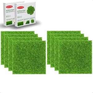 lot 6230 image: KAEZDD 8 Packs 6 X 6 Inch Fake Grass Decor for Crafts, Artificial Grass for Miniature Ornament Projects, Model Turf Grass for DIY Fairy Garden Accessories and Decor Kit
