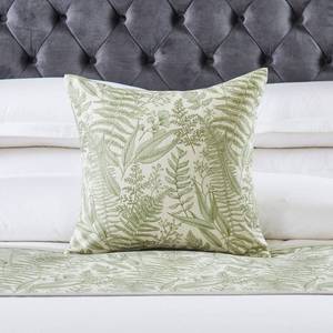 lot 6232 image: OSVINO Floral Bed Scarf 100% Microfiber Elegant Fade Resistant Bed Runner Bedspread Slipcover Bedding Decor for Wedding Room Bedroom, Green, 2 Pillowcases