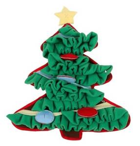 lot 6251 image: SNIFF-N-SQUEAK TOYS Christmas Tree Snuffle Mat �� Interactive Holiday Enrichment Toy for Dogs (Green Tree)