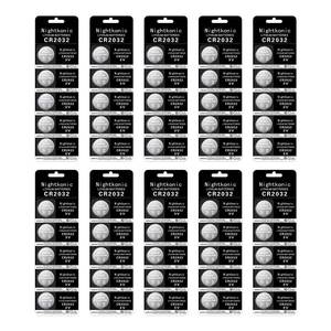 lot 6266 image: Nightkonic 50 pcs Pack - CR2032 Battery 3v Lithium Button Cell Coin 2032 Battery