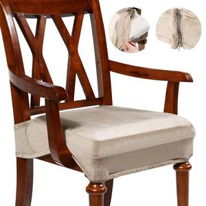 lot 6269 image: Havawish Large Dining Room Chair Seat Covers with Armrest Dining Chair Slip Covers Protectors(1 Pcs,Taupe)