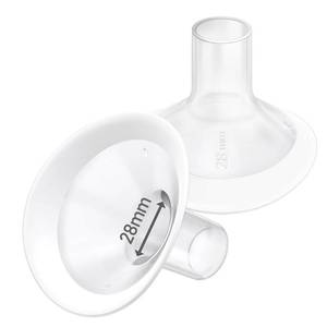 lot 6273 image: 2pcs 28mm Soft Rim Flanges with 106 Degree Wider Opening Angle for Medela Breast Pump, PersonalFit, Freestyle, Maxflow, Freestyle Flex Swing Maxi Connector,Lansinoh Signature Pro