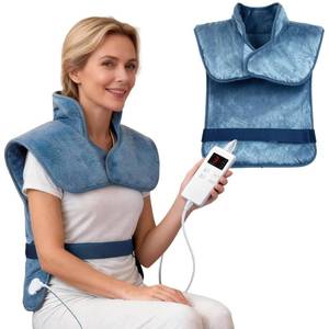 lot 6276 image: Heating Pad for Neck and Shoulders, Back Pain Relief, Electric Heating Pads with 6 Heat Levels & 4 Time Settings, Auto Shut-Off, Gift for Mom and Dad