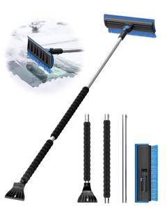 lot 6291 image: helloleiboo 2025 Extra Long 55.7 Ice Scrapers for Car Windshield Multi-Functional Detachable Car Ice Scraper with Foam Grip and 270° Pivoting Brush Head Snow Brush for SUV Truck Auto (Blue)