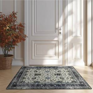 lot 6296 image: Ruaruarug Area Rug Non Slip Machine Washable Ultra Soft Living RoomBedroomKitchenOutdoorClassroom White Gray, 2�3